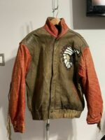 Vintage Tom and Jerry Fringe Cartoon Corner Leather Jacket