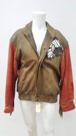 Vintage Tom and Jerry Fringe Cartoon Corner Leather Jacket