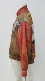 Vintage Tom and Jerry Fringe Cartoon Corner Leather Jacket