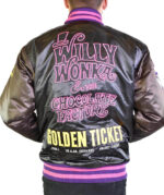 Willy Wonka Bar Golden Ticket Satin Jacket