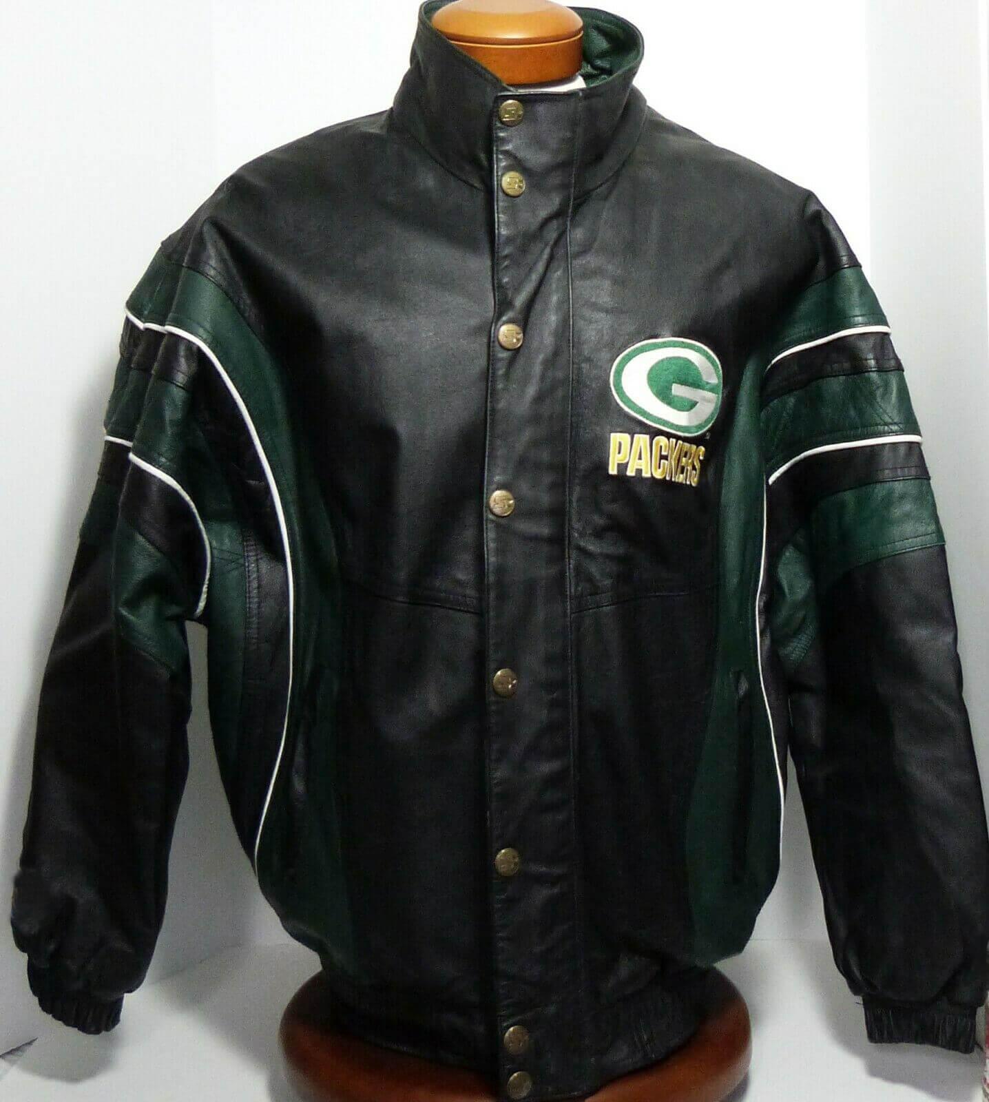 Green Bay Packers Pro Line Leather Starter Jacket (M) – Retro Windbreakers