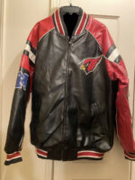 Arizona Cardinals Black Red Bomber Leather Jacket