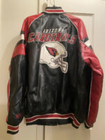 Arizona Cardinals Black Red Bomber Leather Jacket