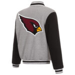Arizona Cardinals Grey Black Wool Bomber Jacket