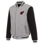 Arizona Cardinals Grey Black Wool Bomber Jacket