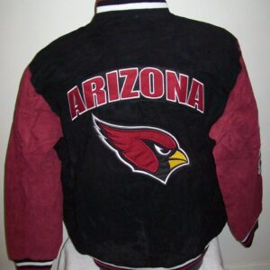 Arizona Cardinals Suede Black Red Leather Jacket