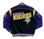 Black Minnesota Vikings NFL Suede Leather Jacket