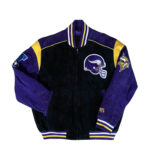 Black Minnesota Vikings NFL Suede Leather Jacket