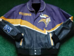 Black NFL Minnesota Vikings Leather Jacket