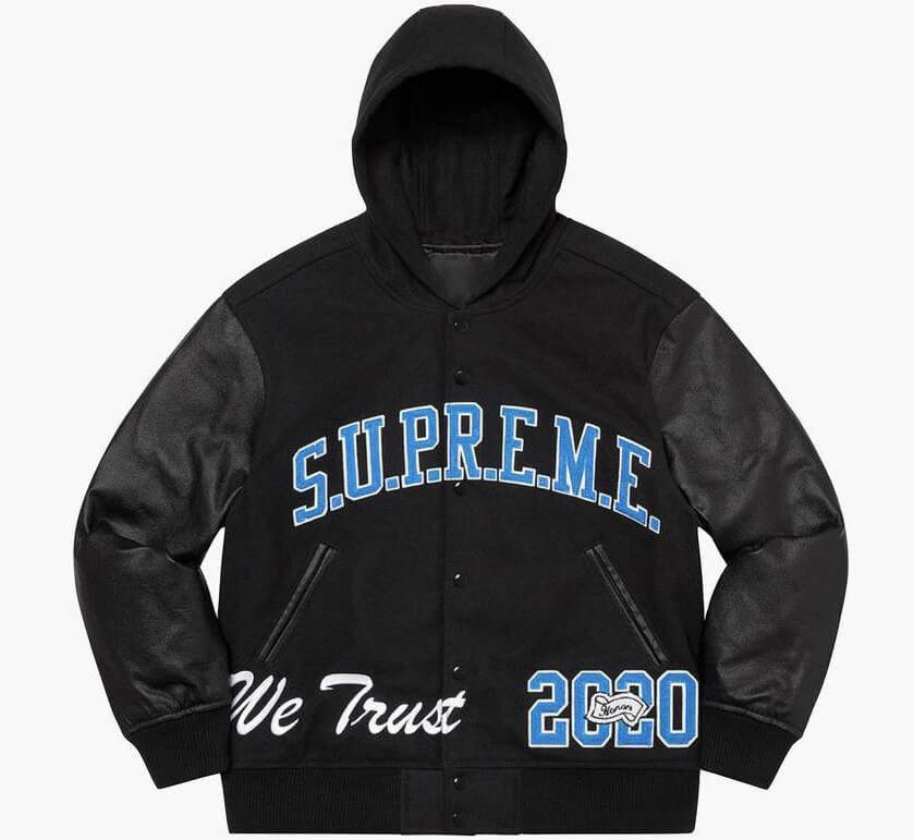 Supreme varsity outlet jacket black