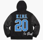 Black Supreme King Hooded Varsity Jacket