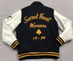 Black Supreme Sacred Heart Warriors Varsity Jacket