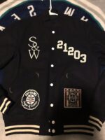 Black Supreme Wtaps Wool Varsity Jacket - Maker of Jacket