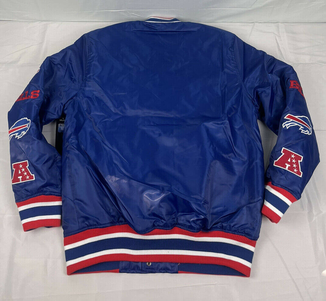 Barde NFL Buffalo Bills Satin Varsity Bomber Jacket