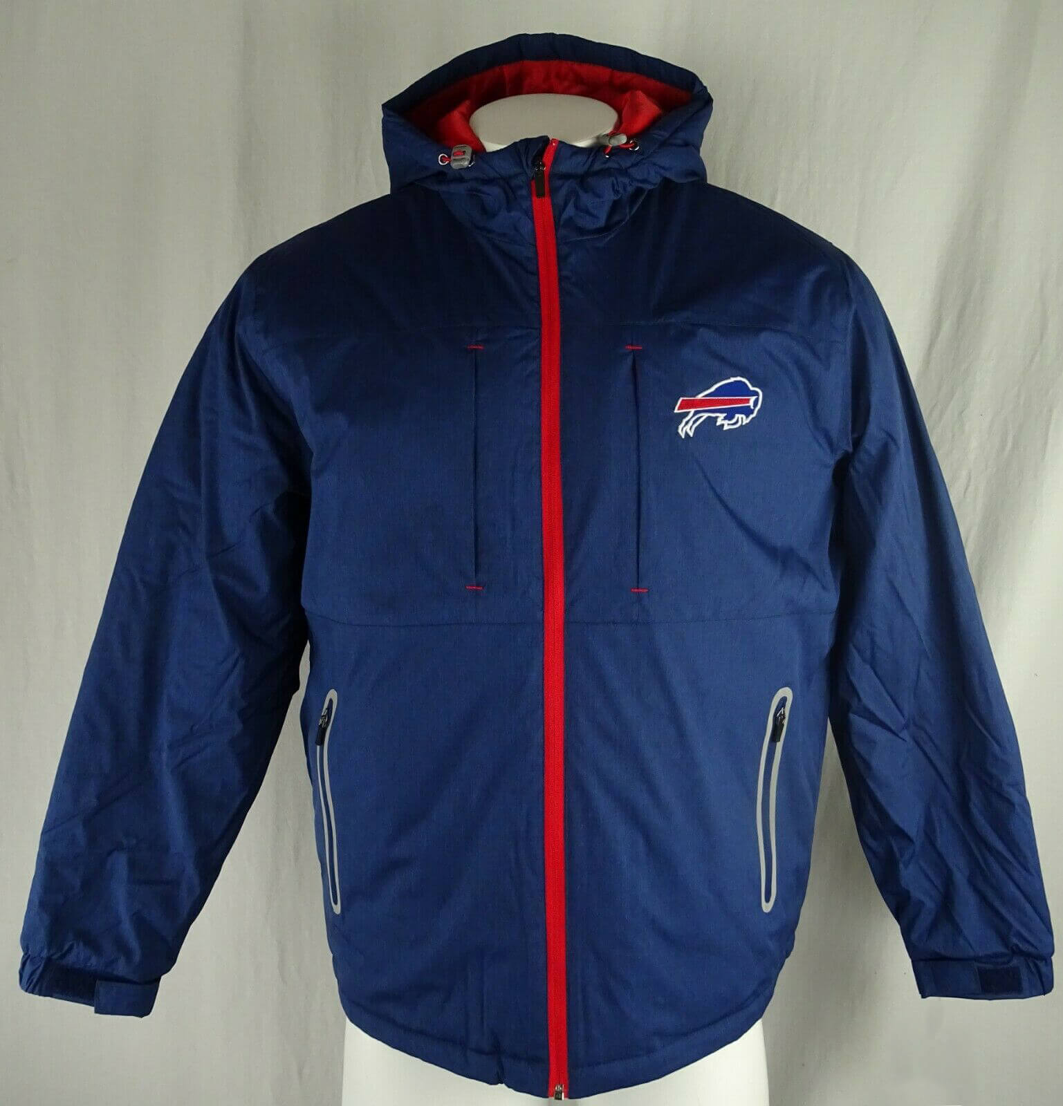 Vintage Starter NFL Buffalo Bills Full Zip Hoodie Puffer Jacket M Black  Sewn