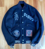 Blue Supreme Wtaps Wool Varsity Jacket