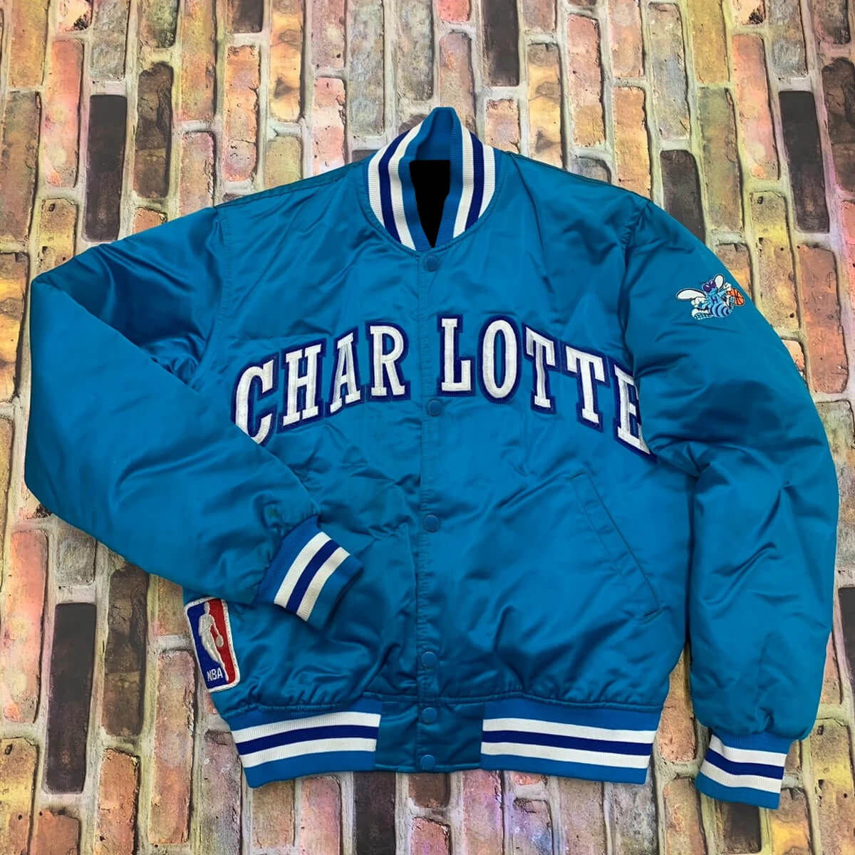Blue Vintage NBA Charlotte Hornets Jacket - Maker of Jacket