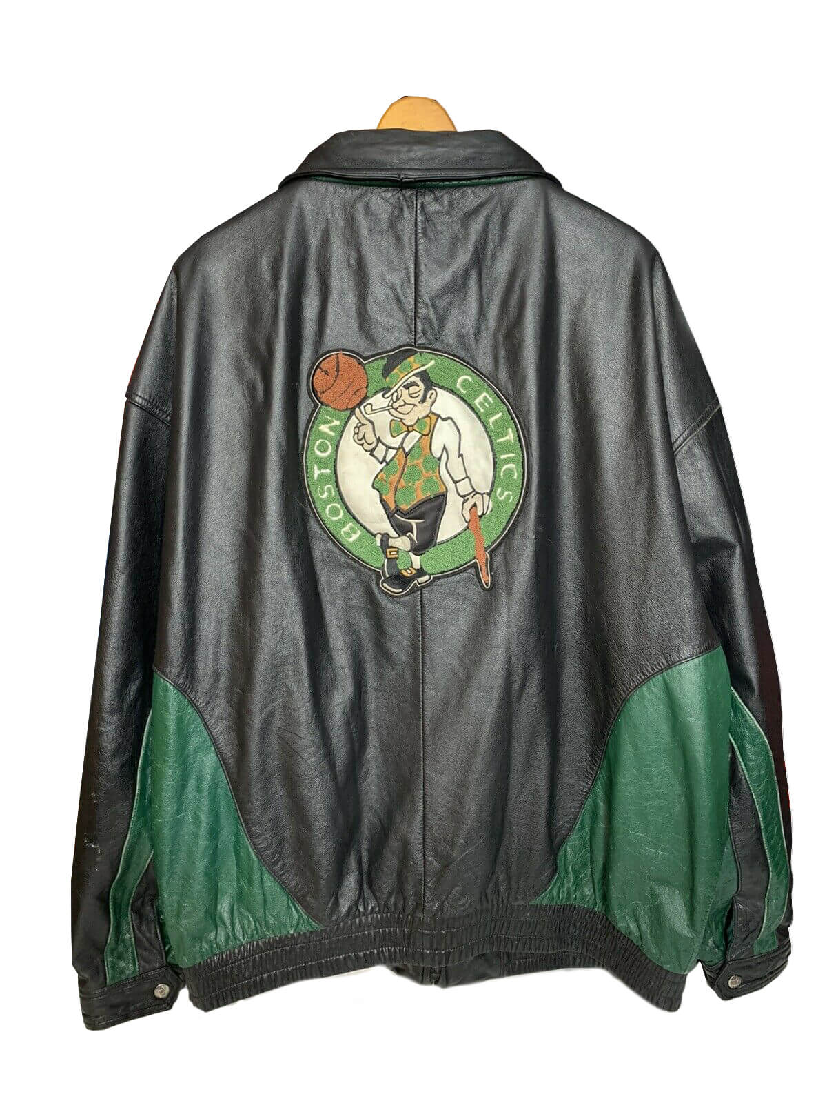 Vtg NBA Boston Celtics Basketball Leather Jacket