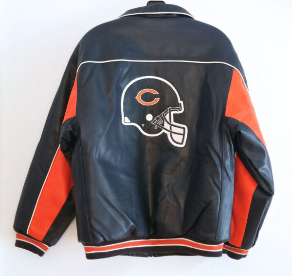 Maker of Jacket NFL Chicago Bears Black Navy Leather