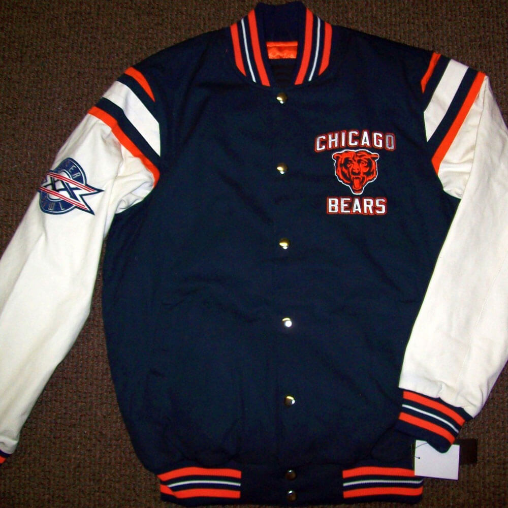 Suede 5 Time Super Bowl Champions Black/Red Varsity jacket by Jeff Hamilton  size