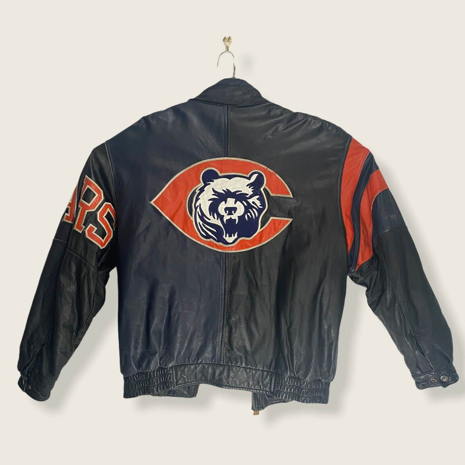 Chicago Bears Vintage NFL Black Leather Jacket Maker Of Jacket   Chicago Bears Vintage NFL Black Leather Jacket 2 