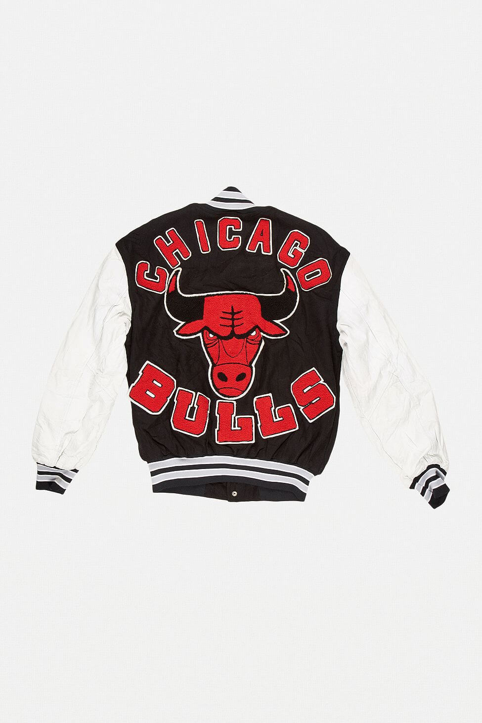 Black White Chicago Bulls NBA Varsity Jacket