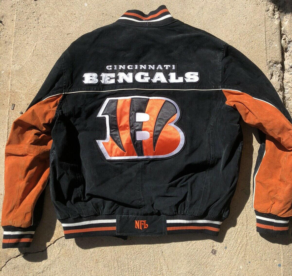 Maker of Jacket NFL Cincinnati Bengals Black Suede Leather