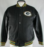 Green Bay Packers NFL Team Black Varsity Jacket