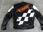 Honda Motorcycle Black And Orange Racing Leather Jacket