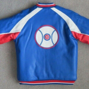 Mitchell & Ness Chicago Cubs Navy Colorblocked Satin Raglan Full-Snap Jacket Size: Small