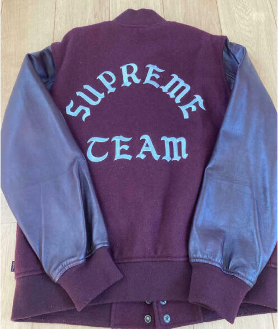 Maroon Gray Supreme Team Varsity Jacket - Maker of Jacket