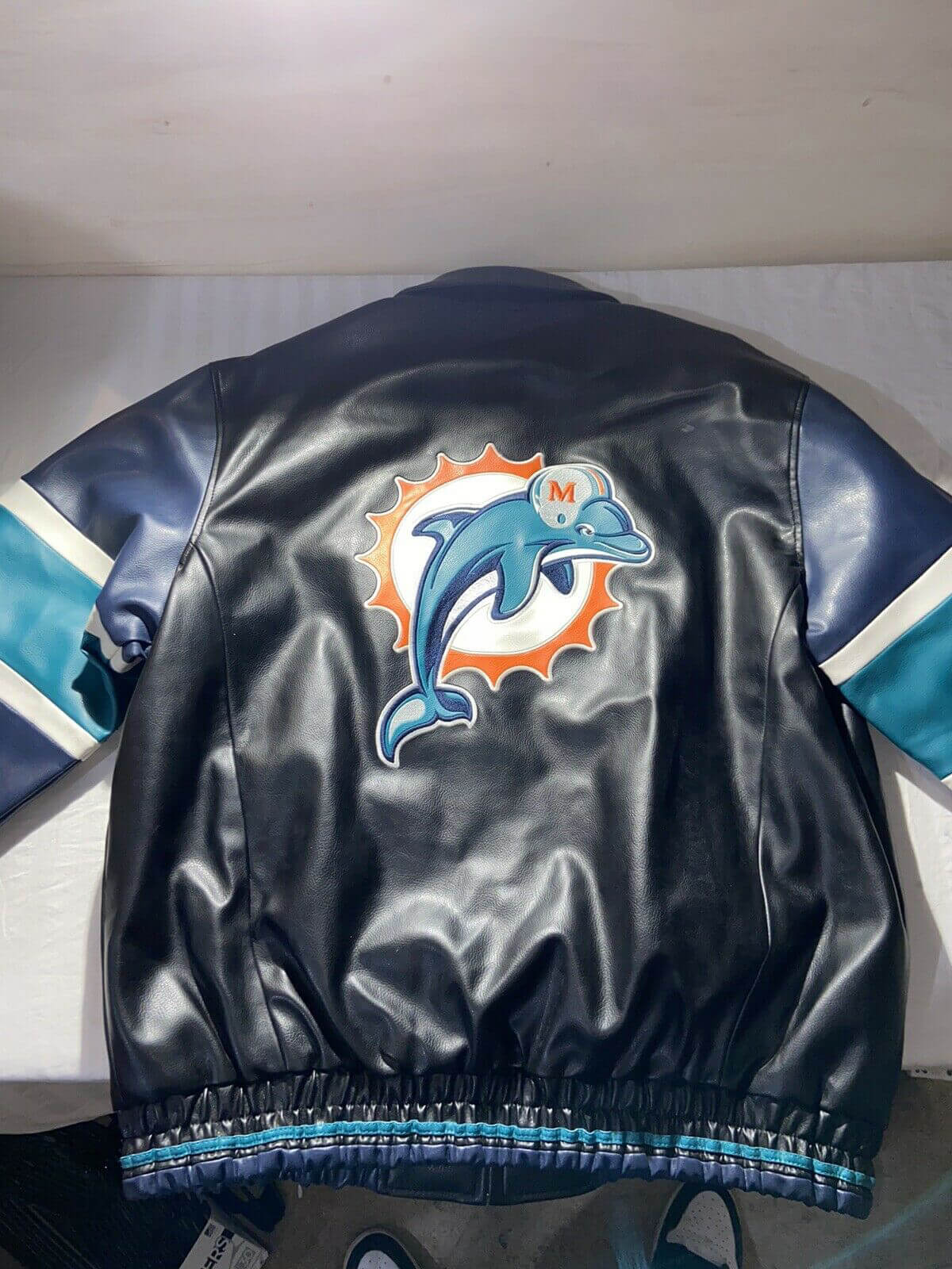 Miami Dolphins NFL Black Leather Jacket - Maker of Jacket