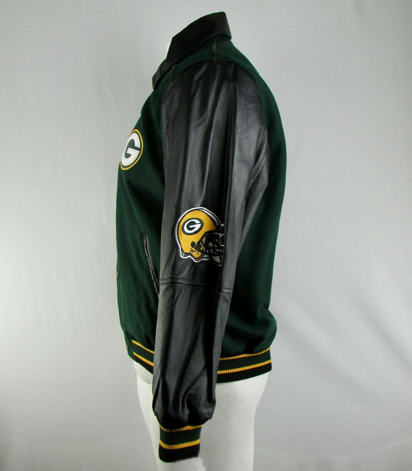 Maker of Jacket Black Leather Jackets Vintage Green Bay Packers Super Bowl