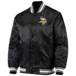NFL Jeff Hamilton Minnesota Vikings Black Satin Jacket
