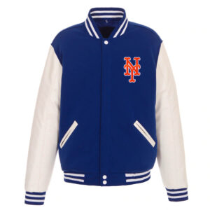 Men's New York Mets Orange & Blue Varsity Jacket - GLJ