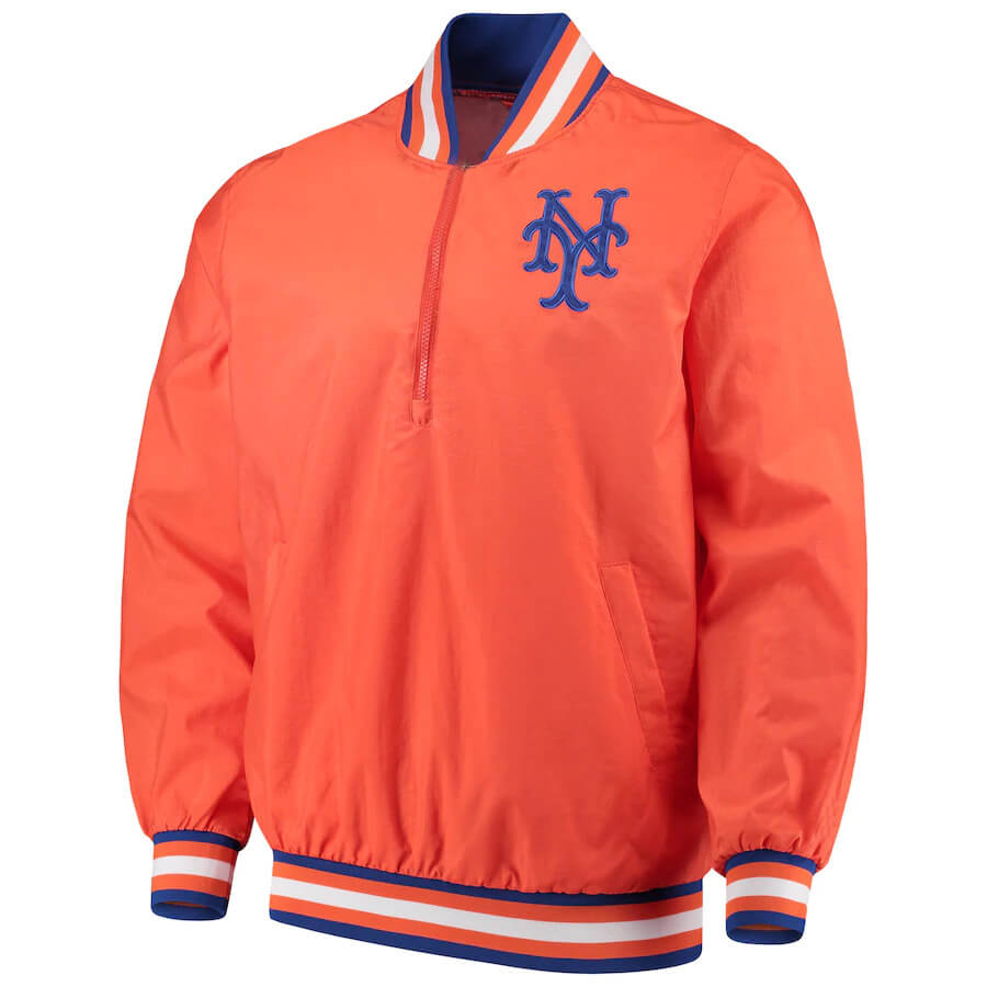 New York Mets Starter The Pro II Half-Zip Jacket - Royal/Orange