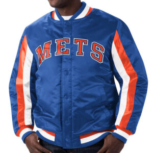 Men's New York Mets Starter White/Royal Clean-Up Hitter Full-Snap Jacket