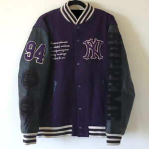 Purple Supreme Hunter Thompson Varsity Jacket