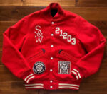 Red Supreme Wtaps Wool Varsity Jacket