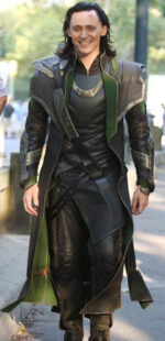 Tom Hiddleston Loki Black Leather Coat