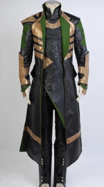 Tom Hiddleston Loki Black Leather Coat