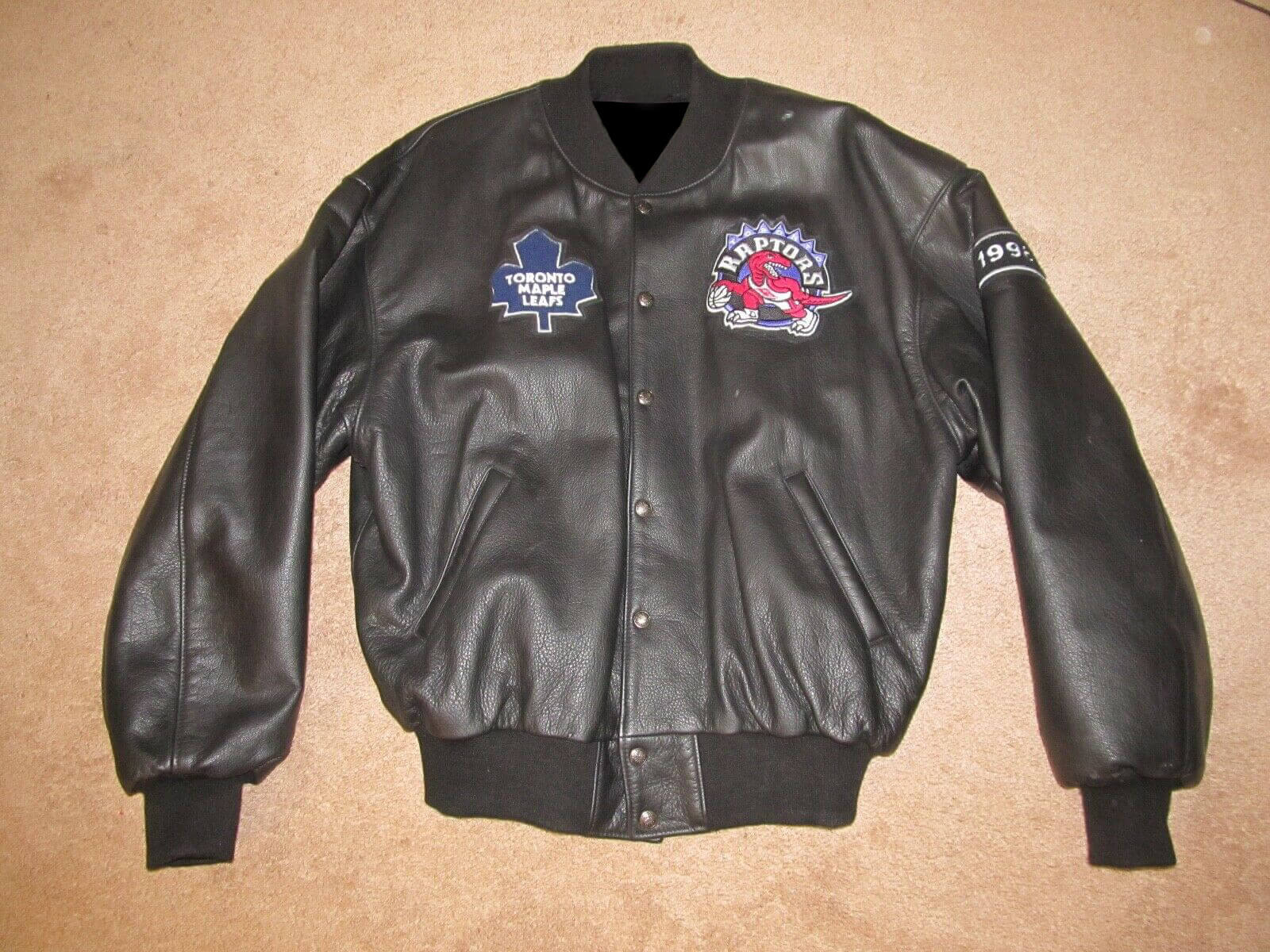 Maker of Jacket Fashion Jackets Toronto Maple Leafs Block White Black Leather
