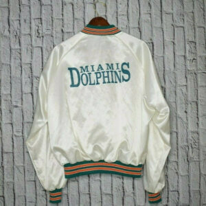 Miami Dolphins 80s Bomber Satin Jacket