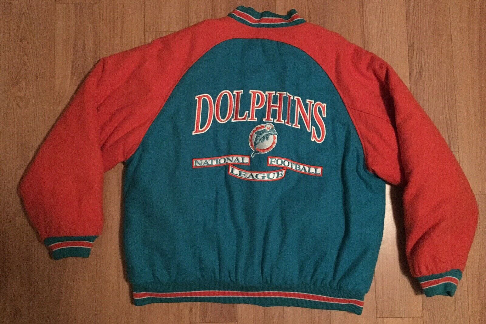 Maker of Jacket NFL Miami Dolphins Vintage Logo Athletic Wool Varsity