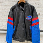 Vintage NFL Buffalo Bills Black Leather Jacket