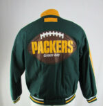 Vintage NFL Green Bay Packers Wool Leather Jacket