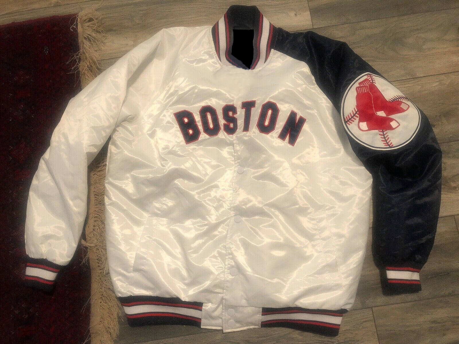 Boston Red Sox City Collection Satin White Jacket