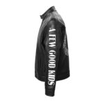 A Few Good Kids 3D Logo Black Leather Jacket