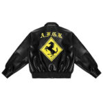 Black Doncare Racing Leather Jacket