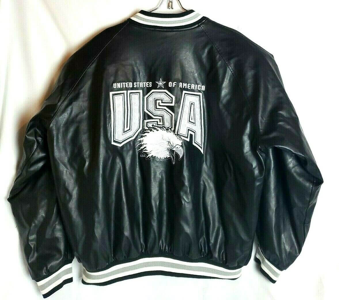 American Varsity Leather Jacket - Black